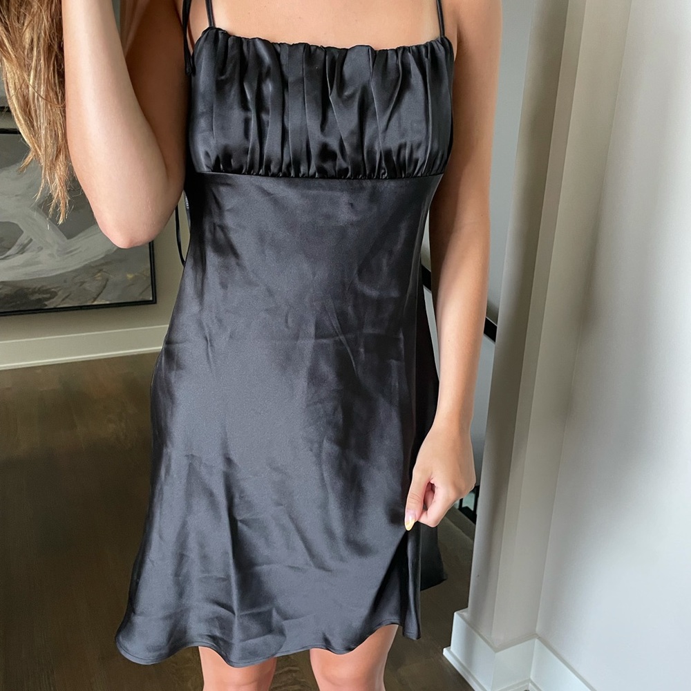 forever 21 black silk dress